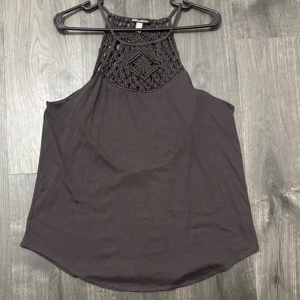 Billabong Black Crochet Tank Top